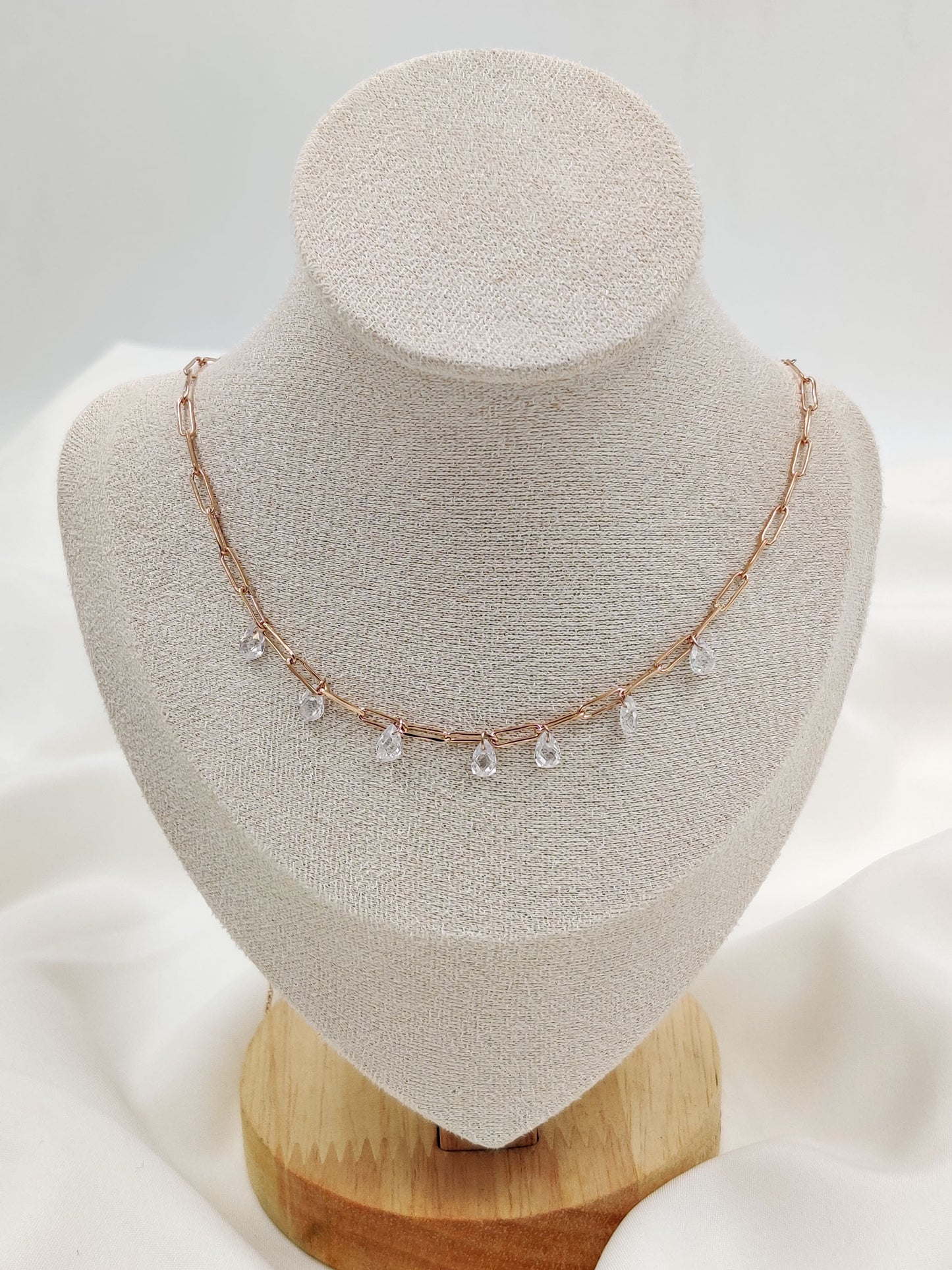 Water Drop Link Choker (Rose Gold)