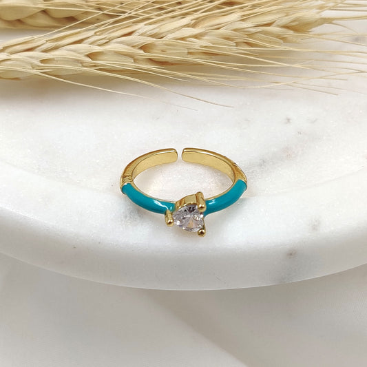susie heart ring (turquoise blue)