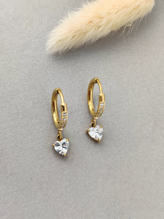 Etoile Heart Huggie Hoops