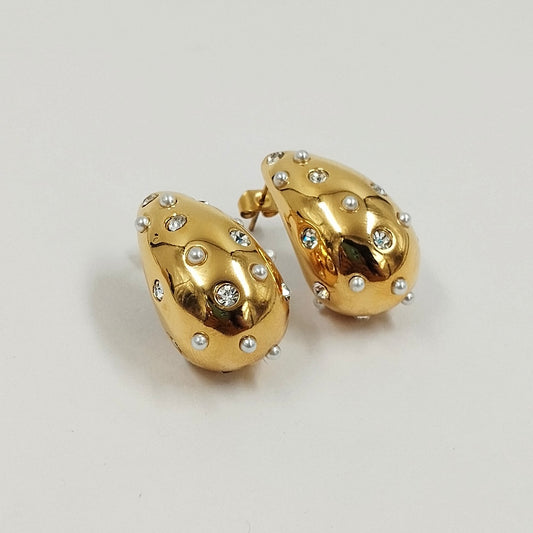 Studded Tear Drop Earrings