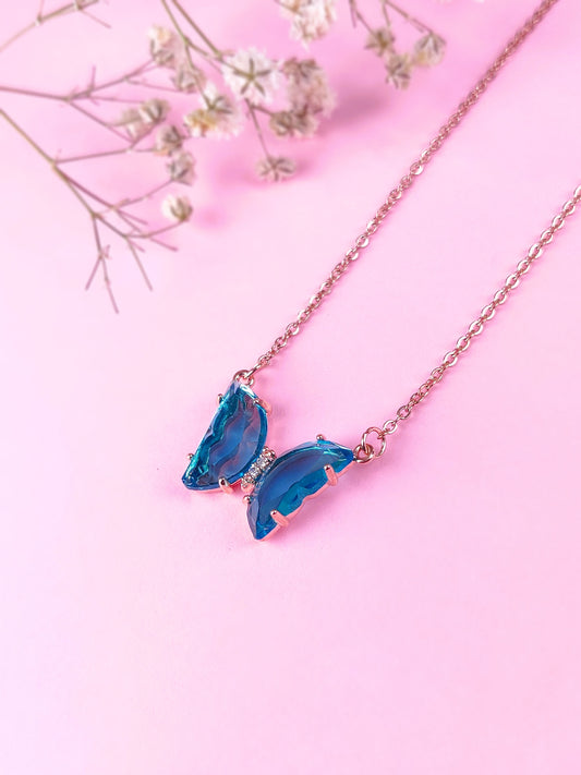 Blue Butterfly Necklace