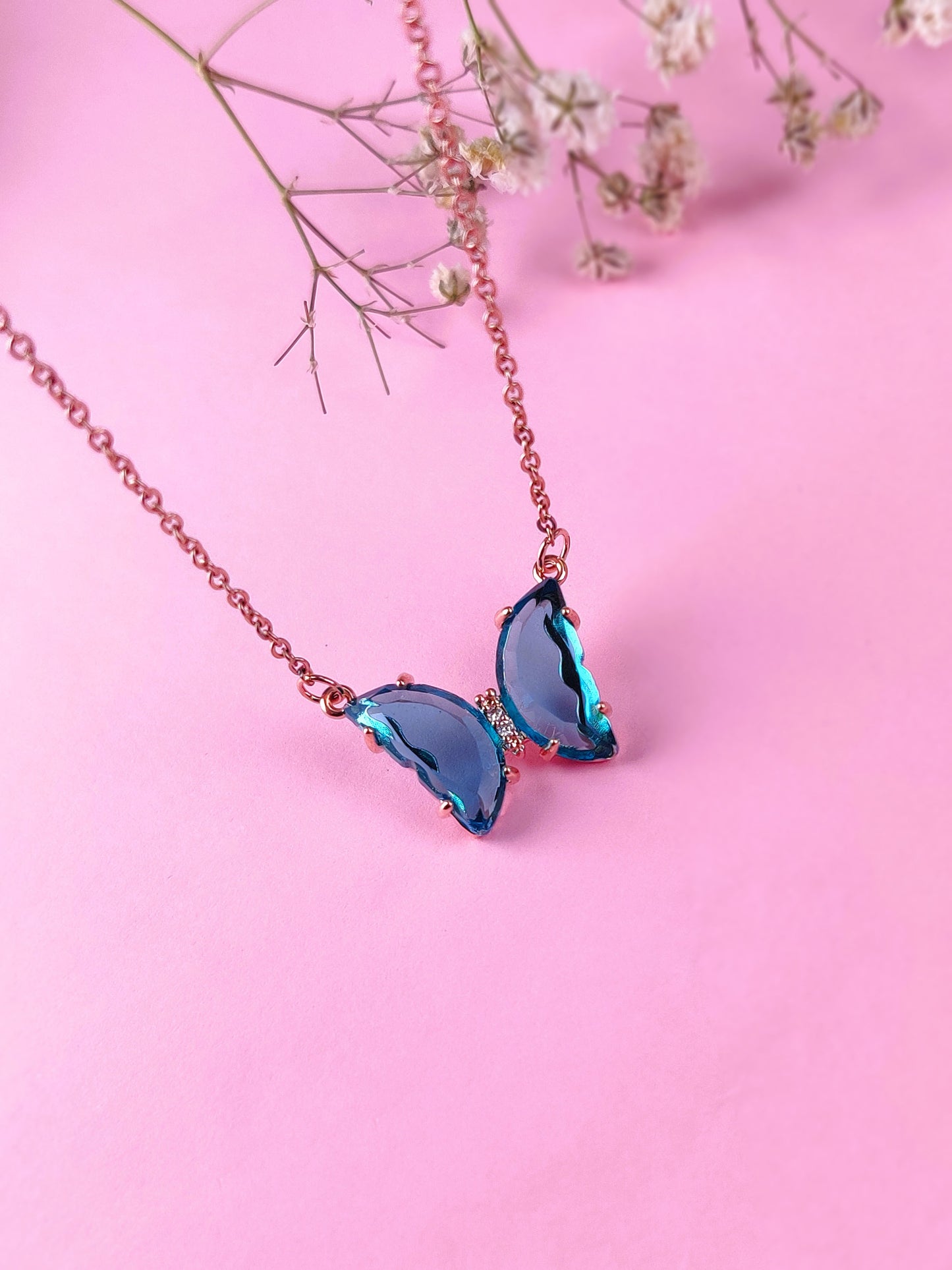 Blue Butterfly Necklace