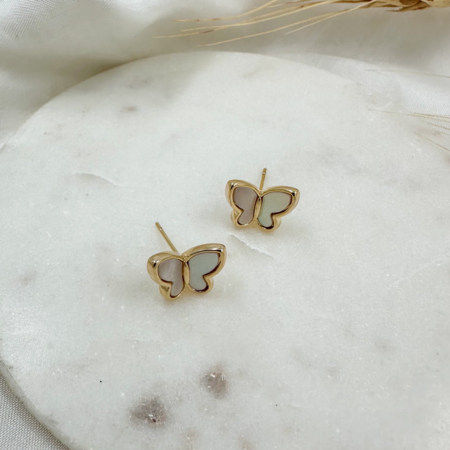 White Butterfly Earrings