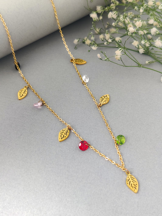 Amanda Leaf Charm Necklace