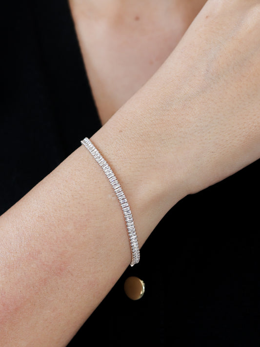 Baguette Tennis Bracelet (Rose Gold)