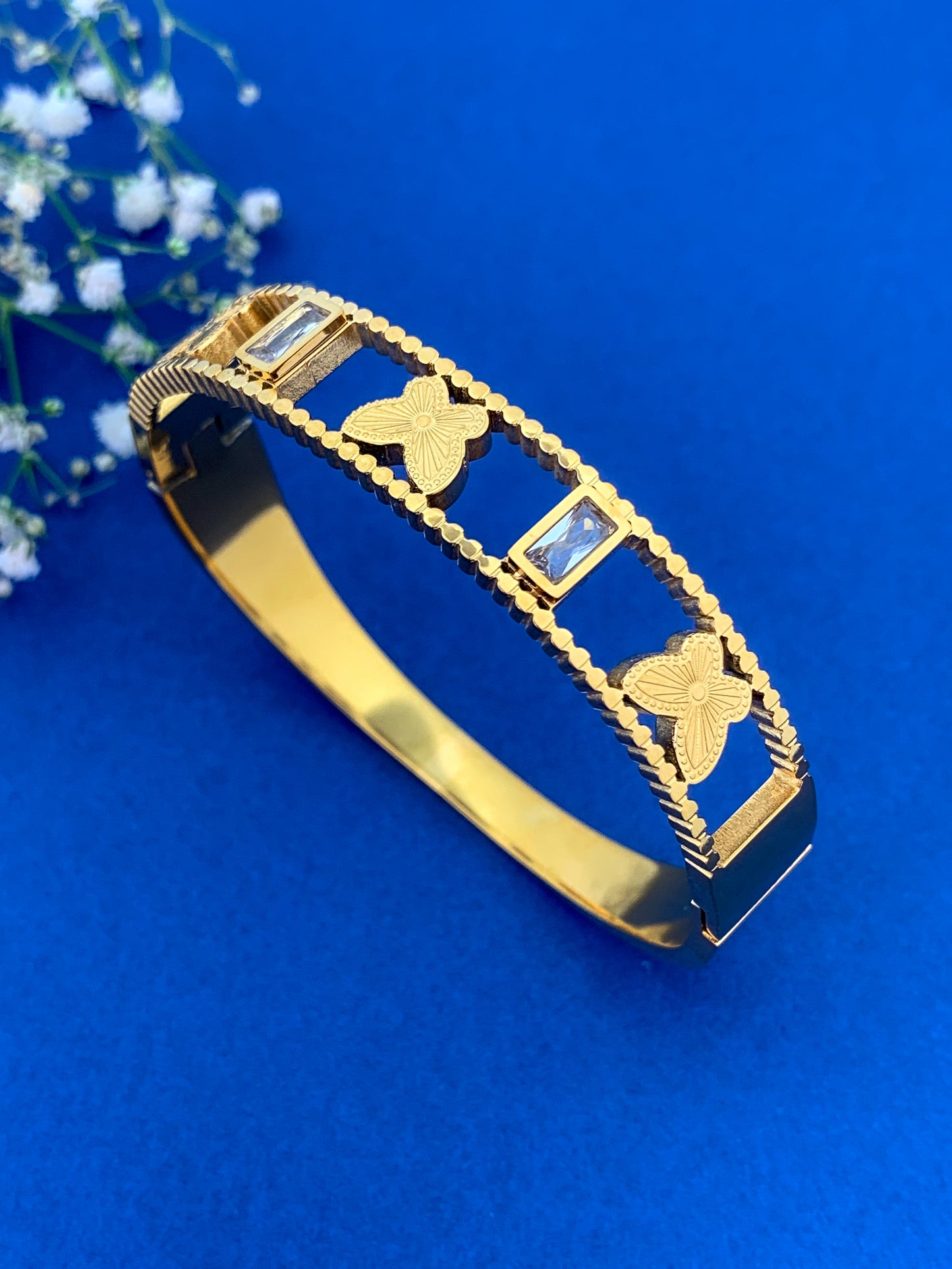 Baguette Butterfly Bracelet Band(Gold)