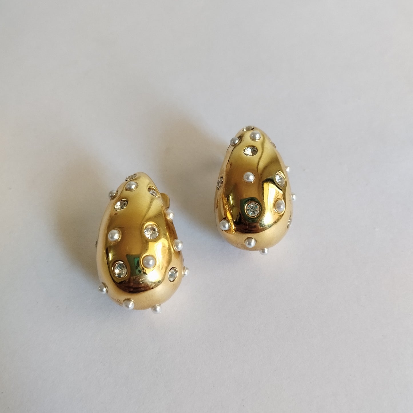 Studded Tear Drop Earrings