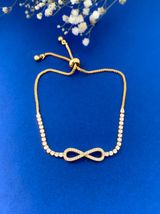 Crystal Infinity Bracelet (Gold)