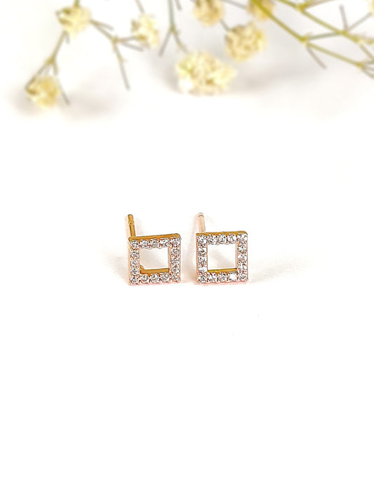Crystal Square Studs