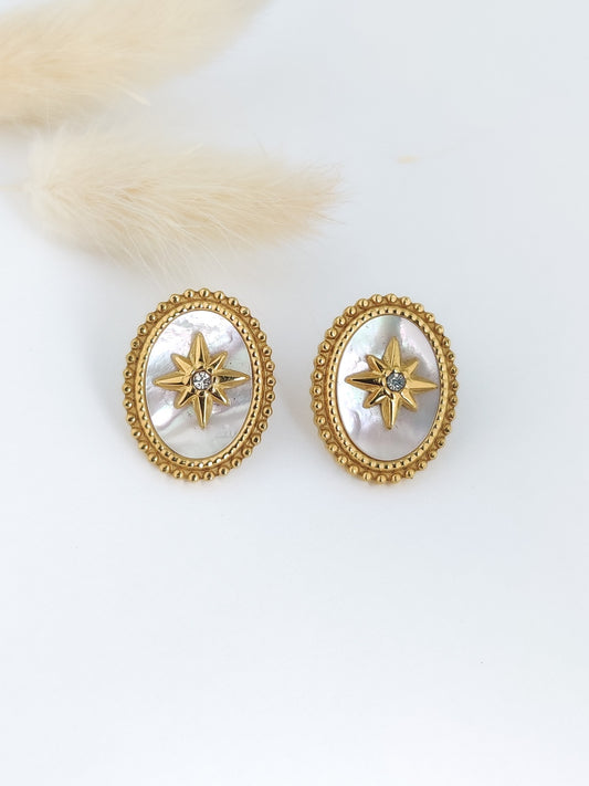 White Emery Earrings