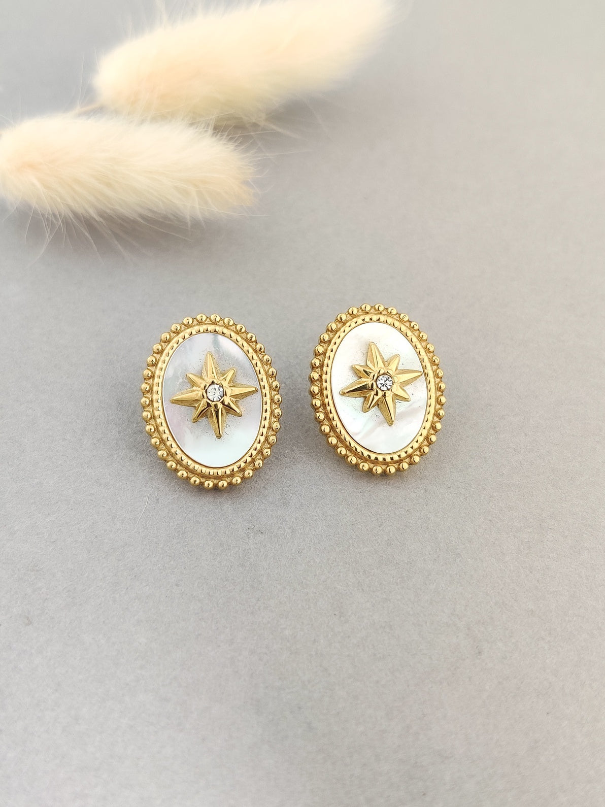 White Emery Earrings