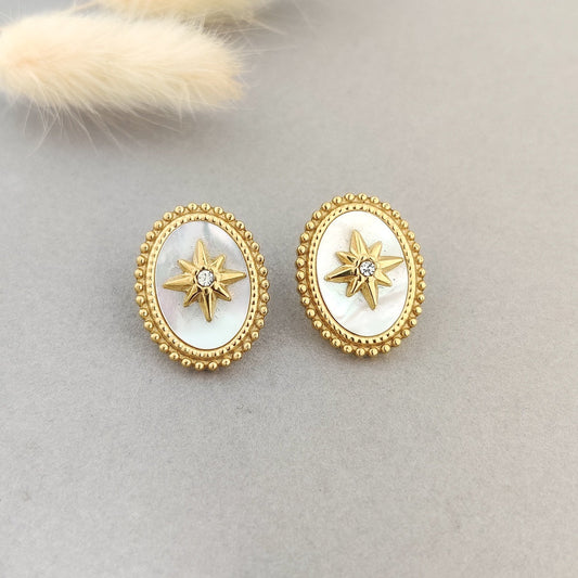 White Emery Earrings