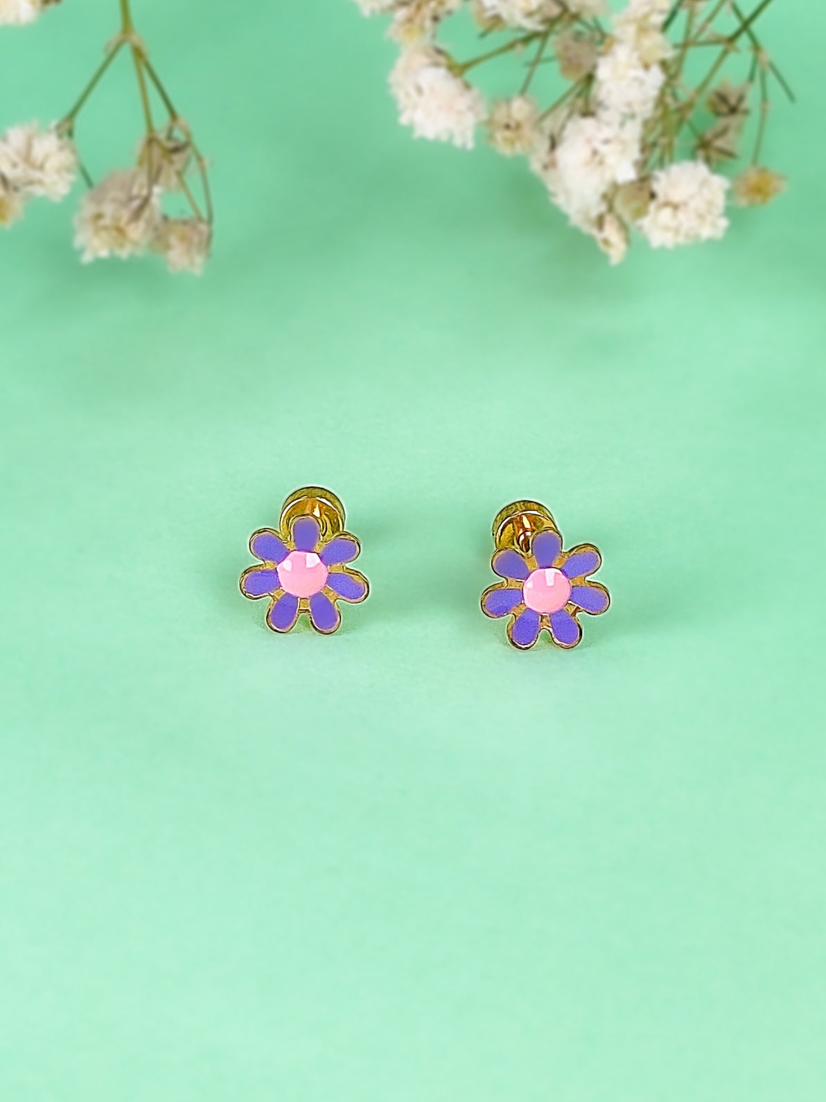 Daisy Second Piercing Studs (Purple)