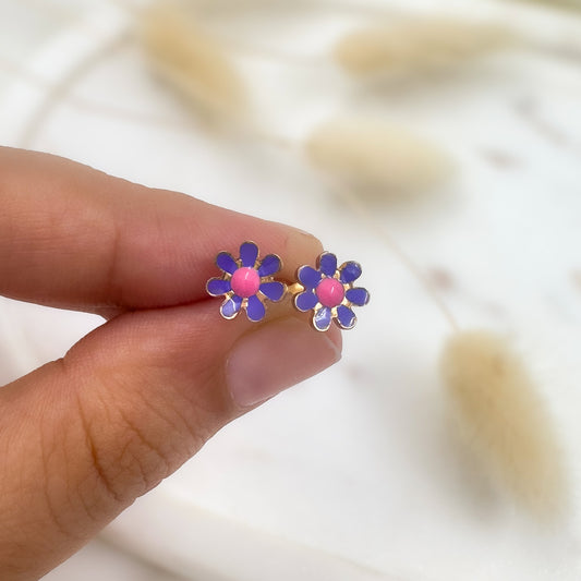 Daisy Second Piercing Studs (Purple)