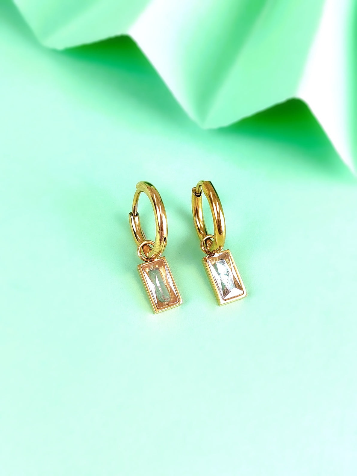 Macie Crystal Drop Hoops