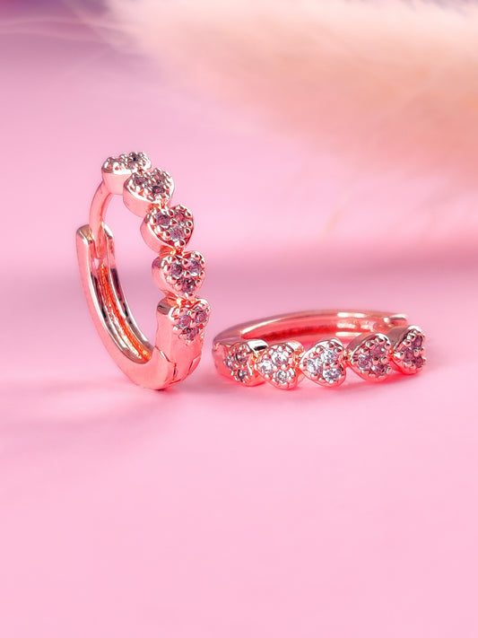 Heart Cluster Huggie Hoops