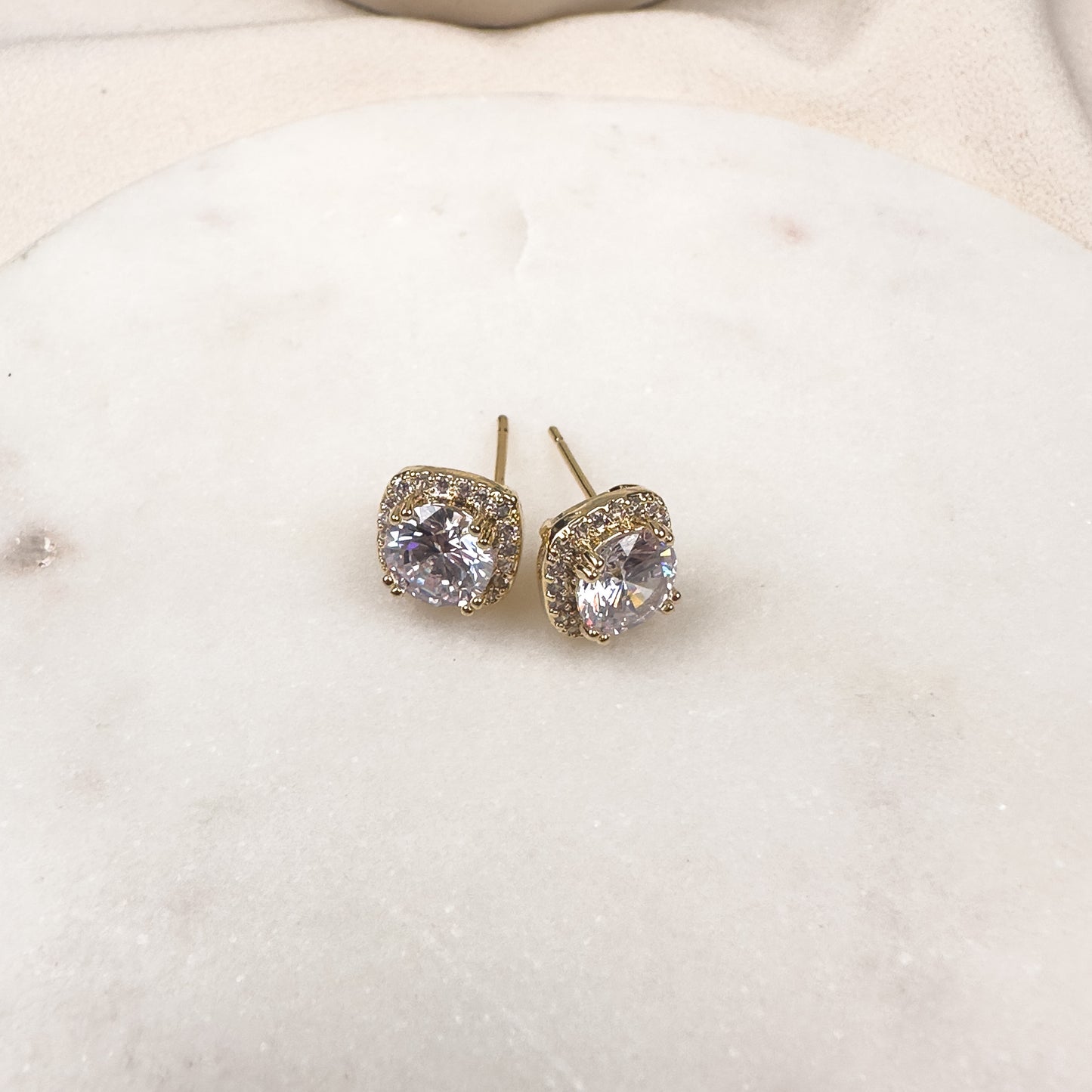 Ollie Solitaire Earrings (Gold)