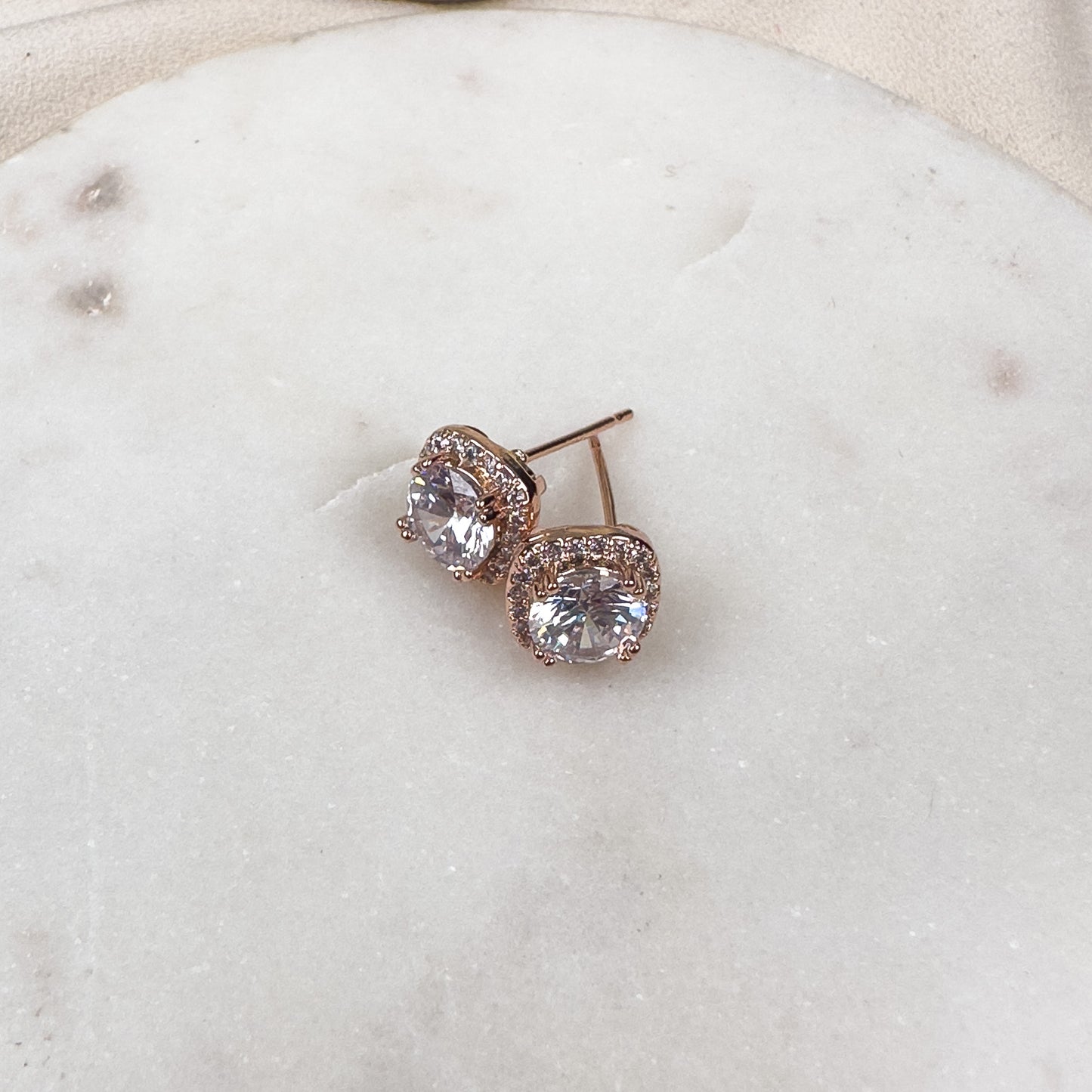 Ollie solitaire Earrings (Rose gold)