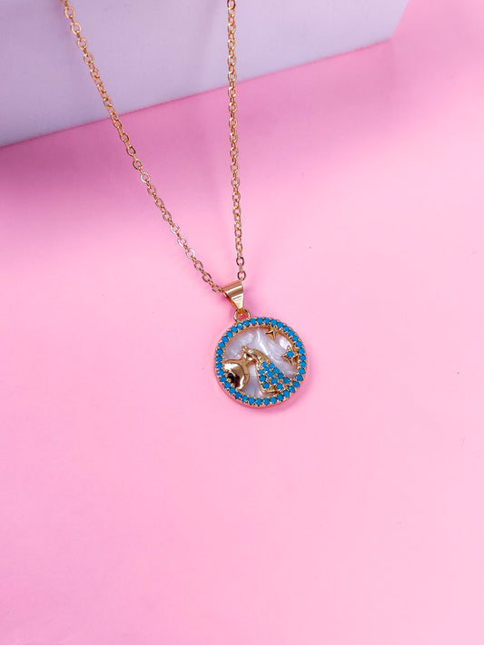Ellie Zodiac Necklace (Aquarius)