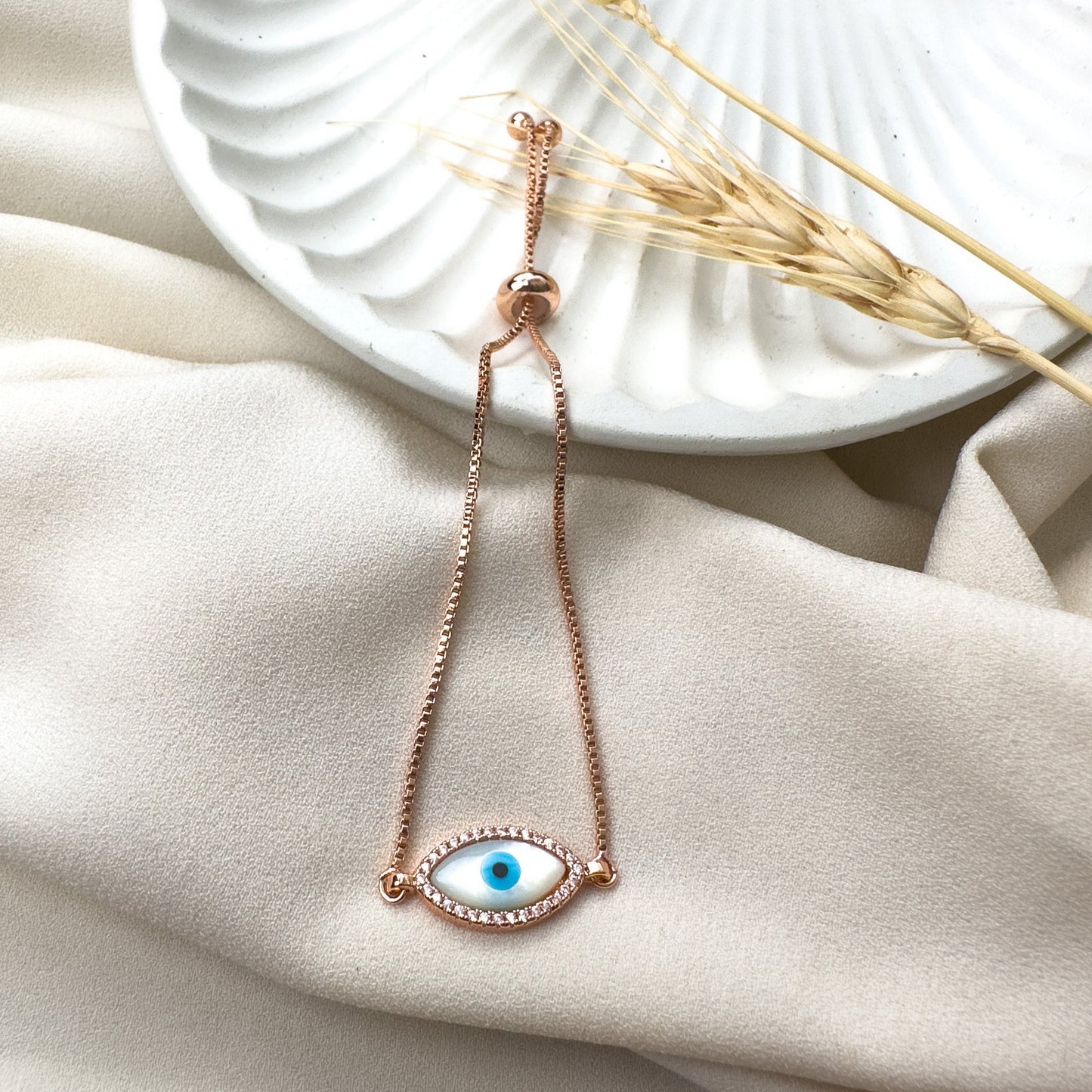 White Eye Shape Bracelet