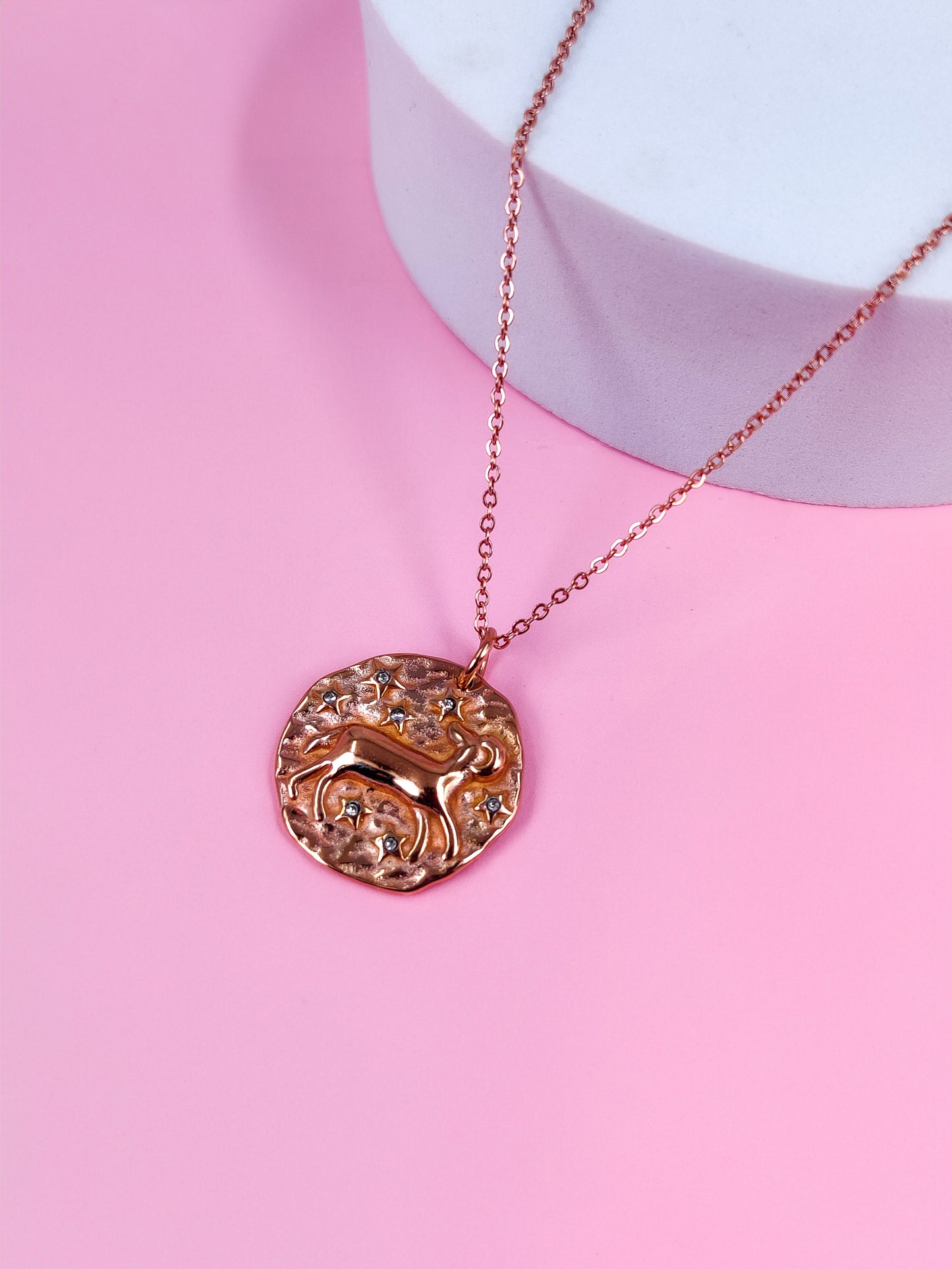 French Zodiac Coin Necklace (Aries)