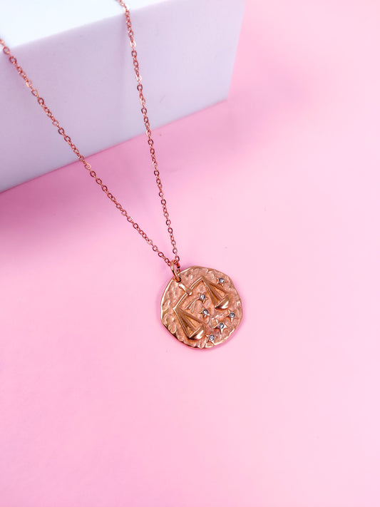 French Zodiac Coin Necklace (Libra)