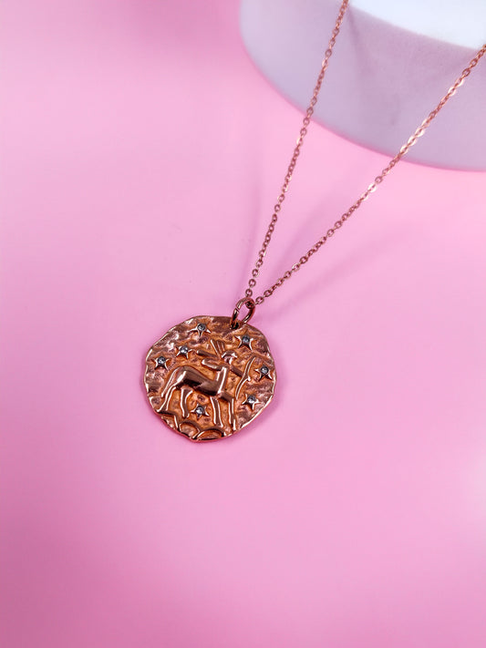 French Zodiac Coin Necklace (Sagittarius)