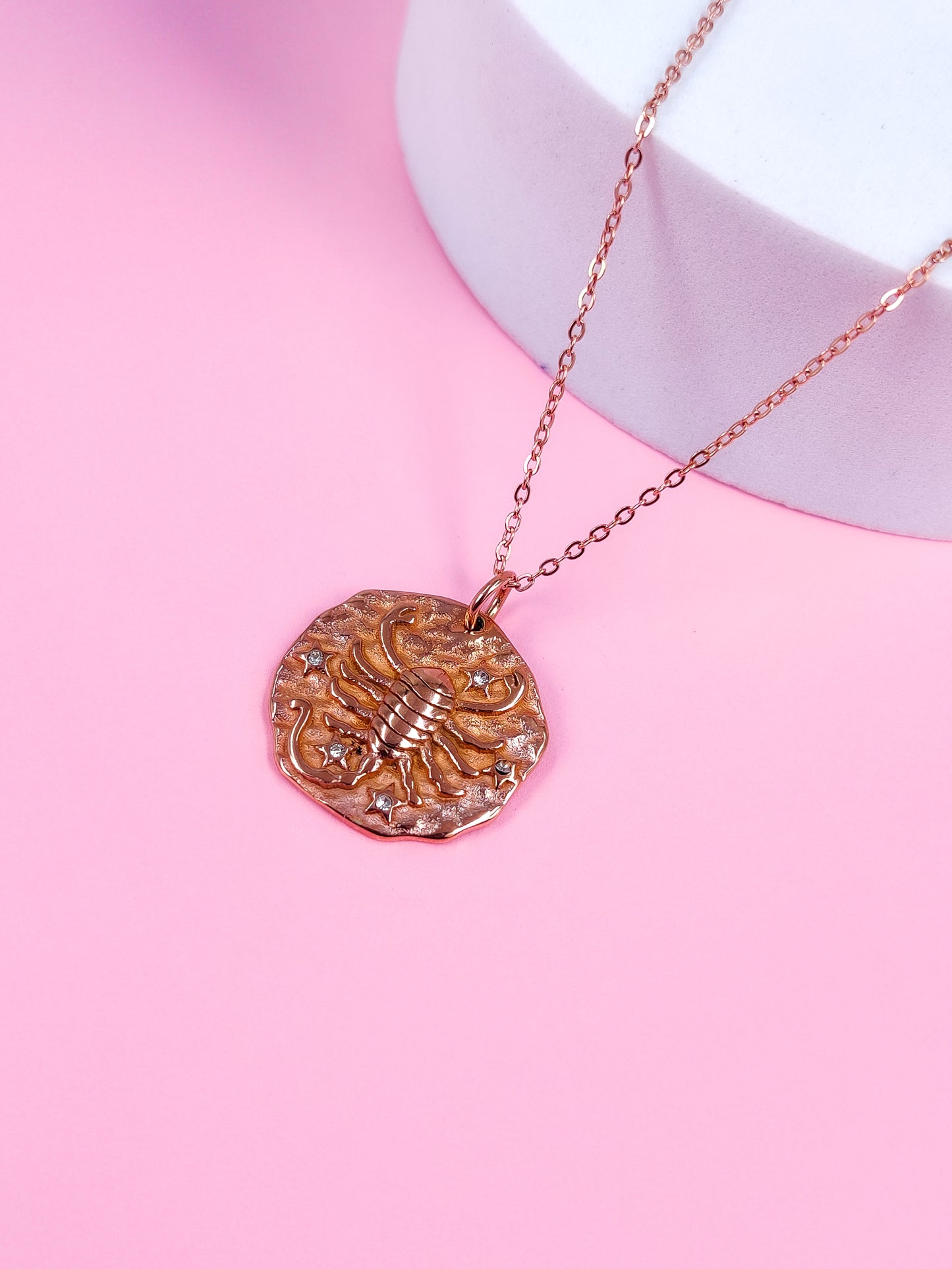 French Zodiac Coin Necklace (Scorpio)
