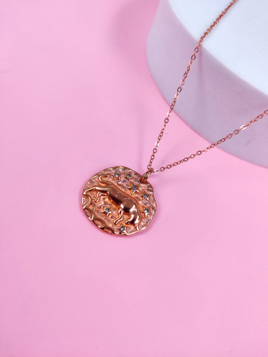 French Zodiac Coin Necklace (Taurus)