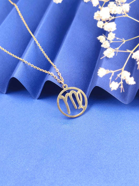 Gold Zodiac Necklace (Virgo)