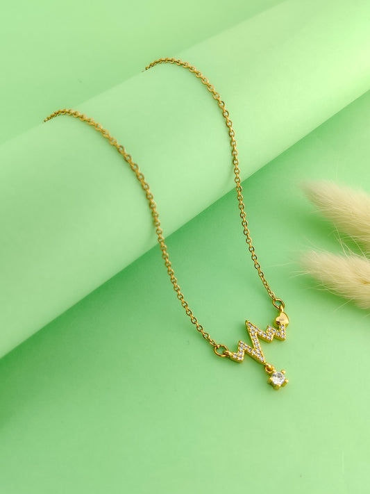 Golden HeartBeat Necklace