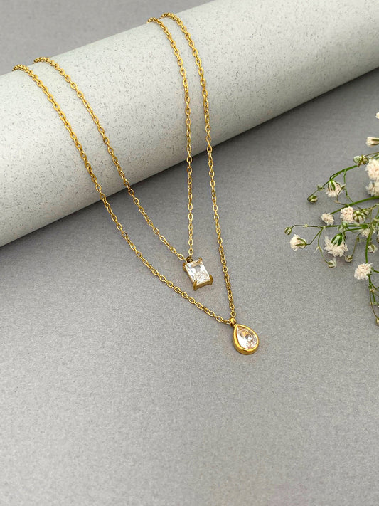 Two Layered Diamond Necklace