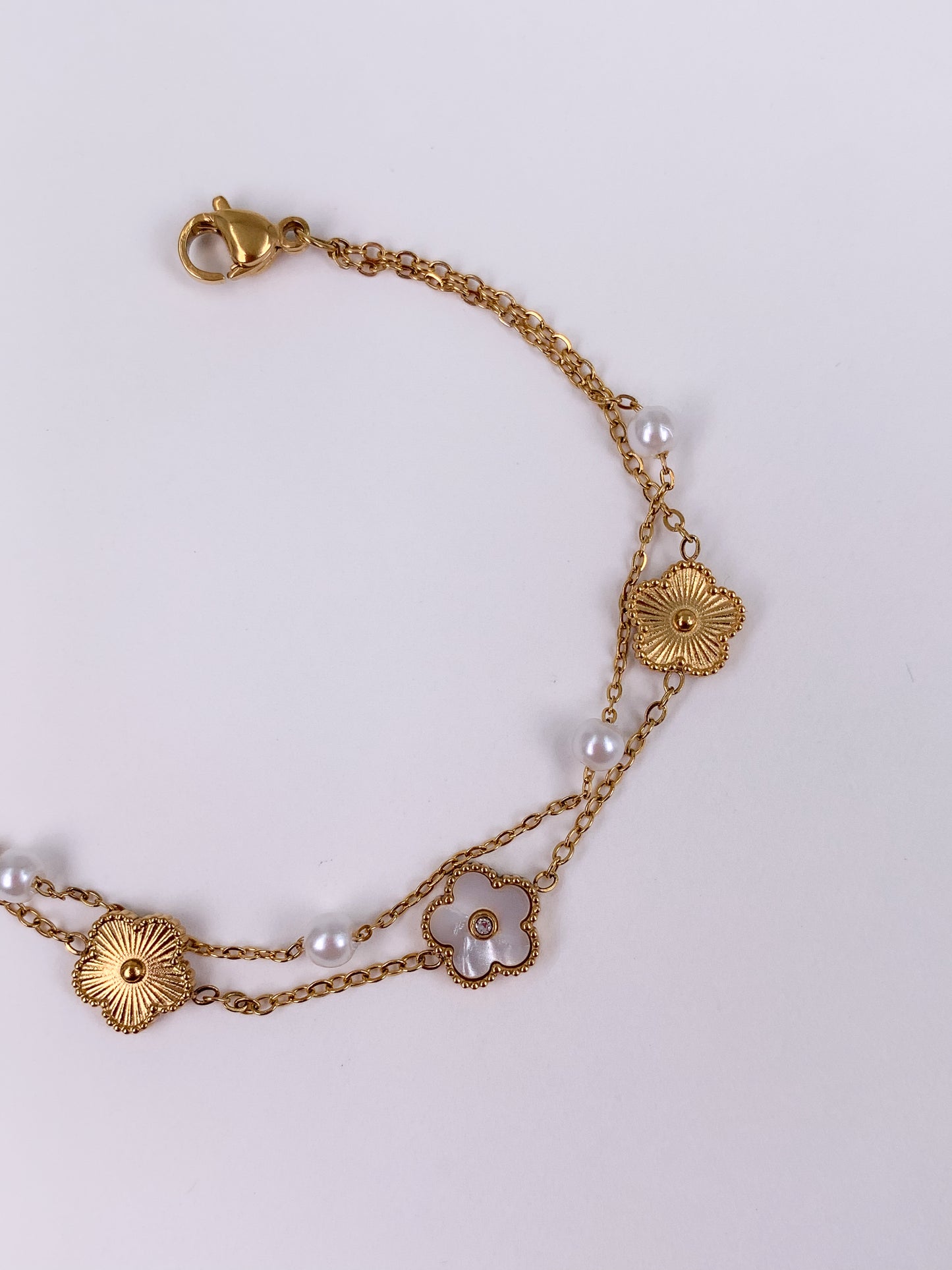 Clover Pearl Bracelet