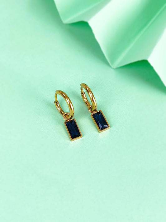 Macie Blue Drop Hoops