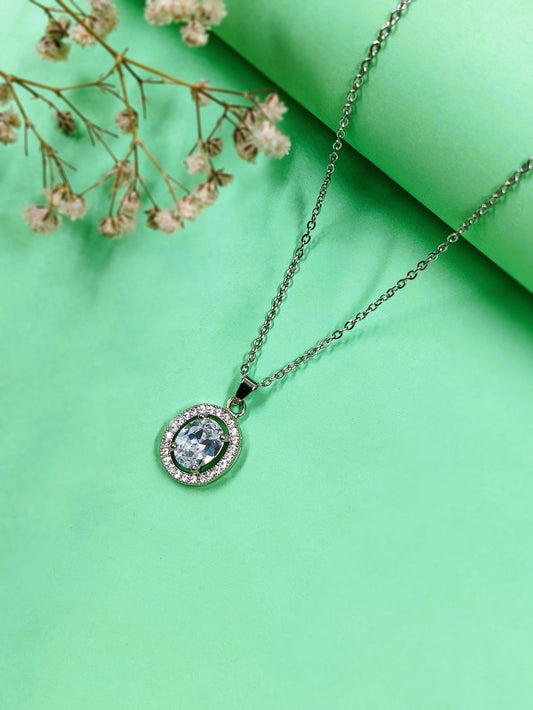 Samanda Solitaire Necklace(Silver)