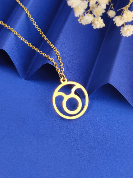Gold Zodiac Necklace (Taurus)