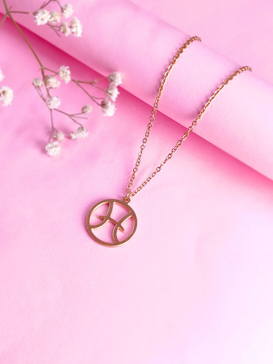 Gold Zodiac Necklace (Pisces)