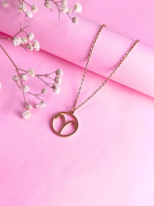 Gold Zodiac Necklace (Aries)