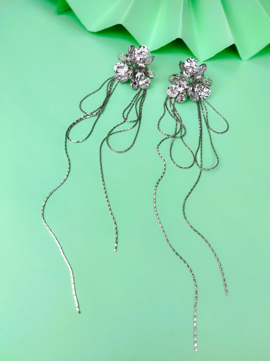 Silver Cascade Earrings