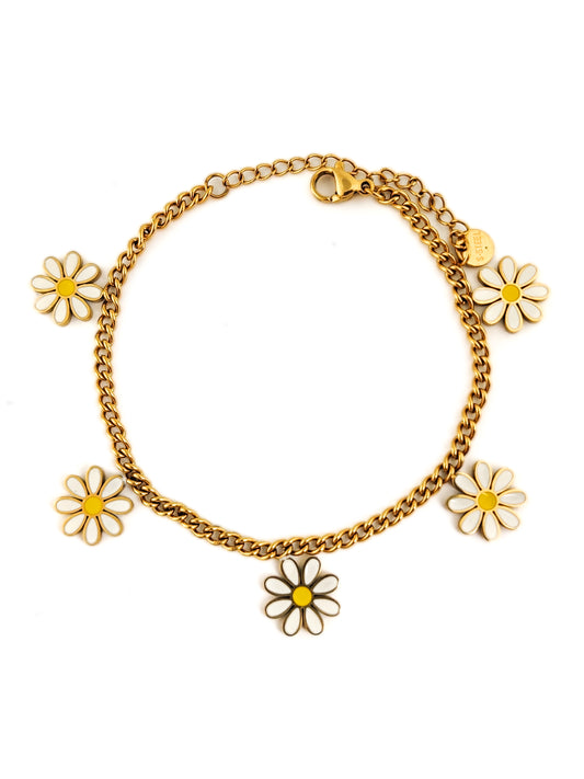 Flora white Charm Bracelet