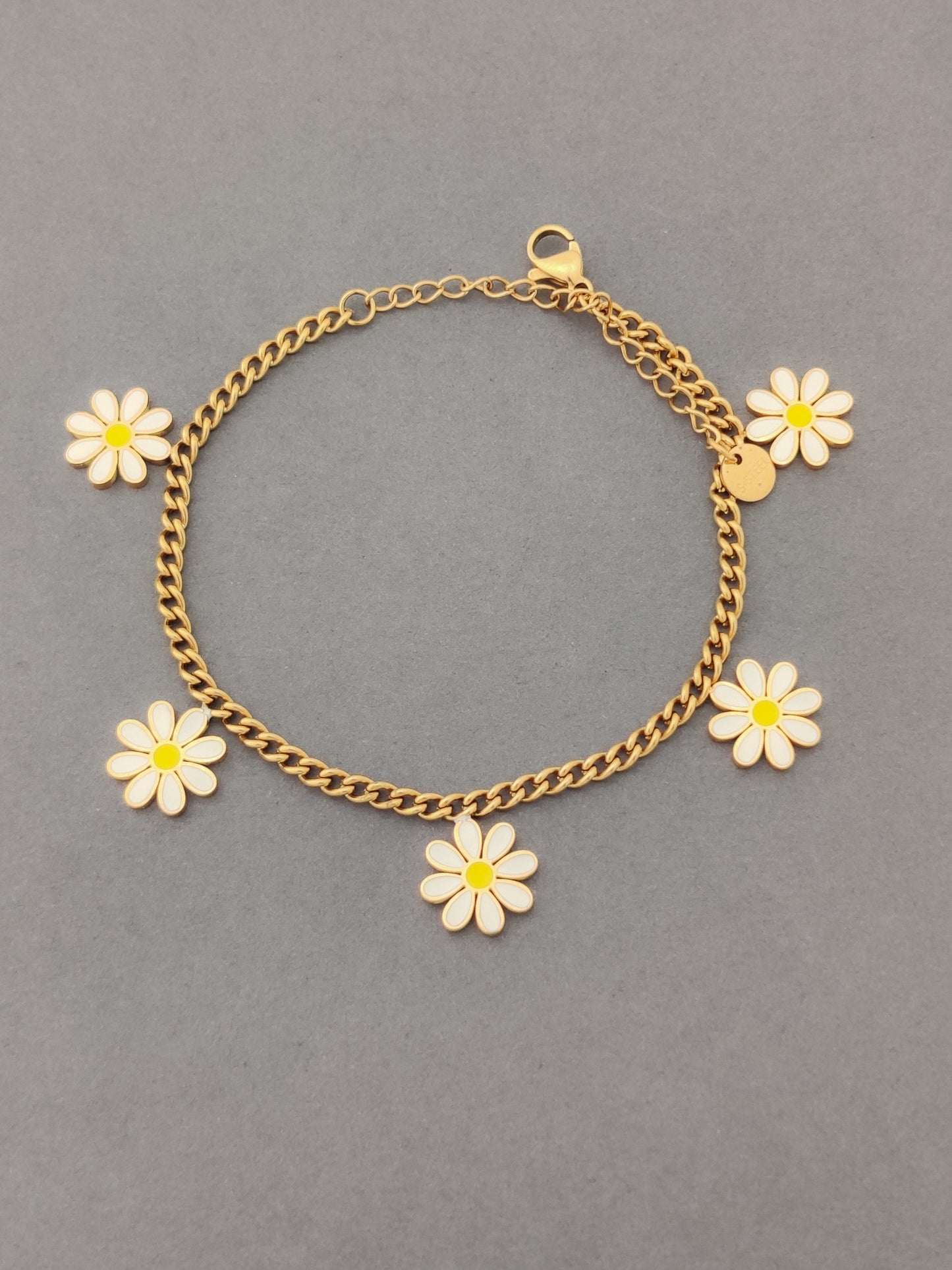 Flora white Charm Bracelet