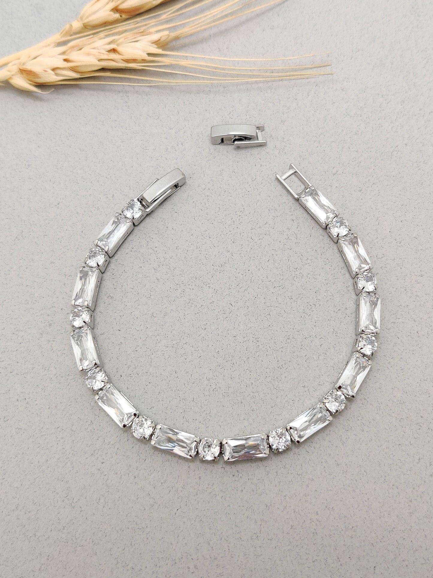 Crystal Samba Tennis Bracelet (Silver)