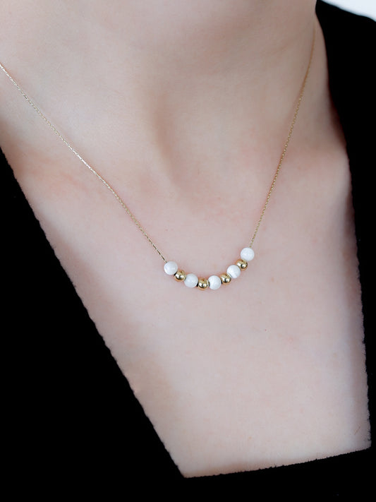 Amber Pearl Necklace (Gold)