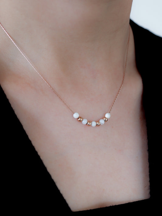 Amber Pearl Necklace (Rose gold)