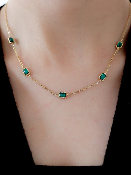 Emerald Baguette Necklace
