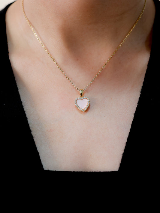Crystal White Heart Necklace
