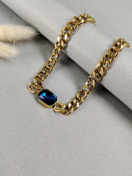 Madeline Blue Chain Necklace