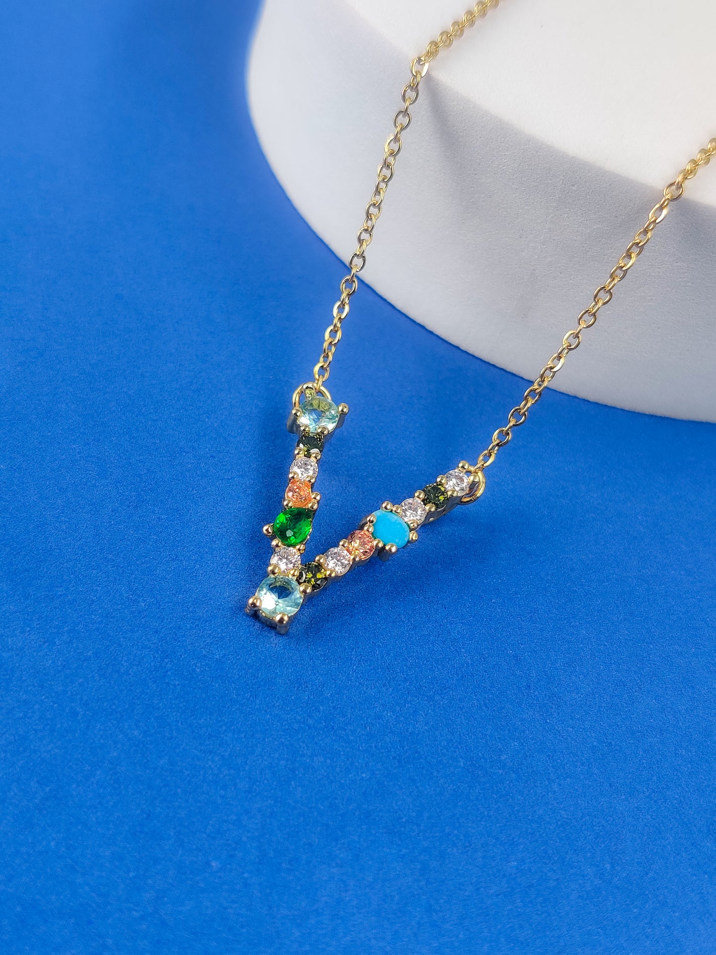 Monogram Letter V Necklace