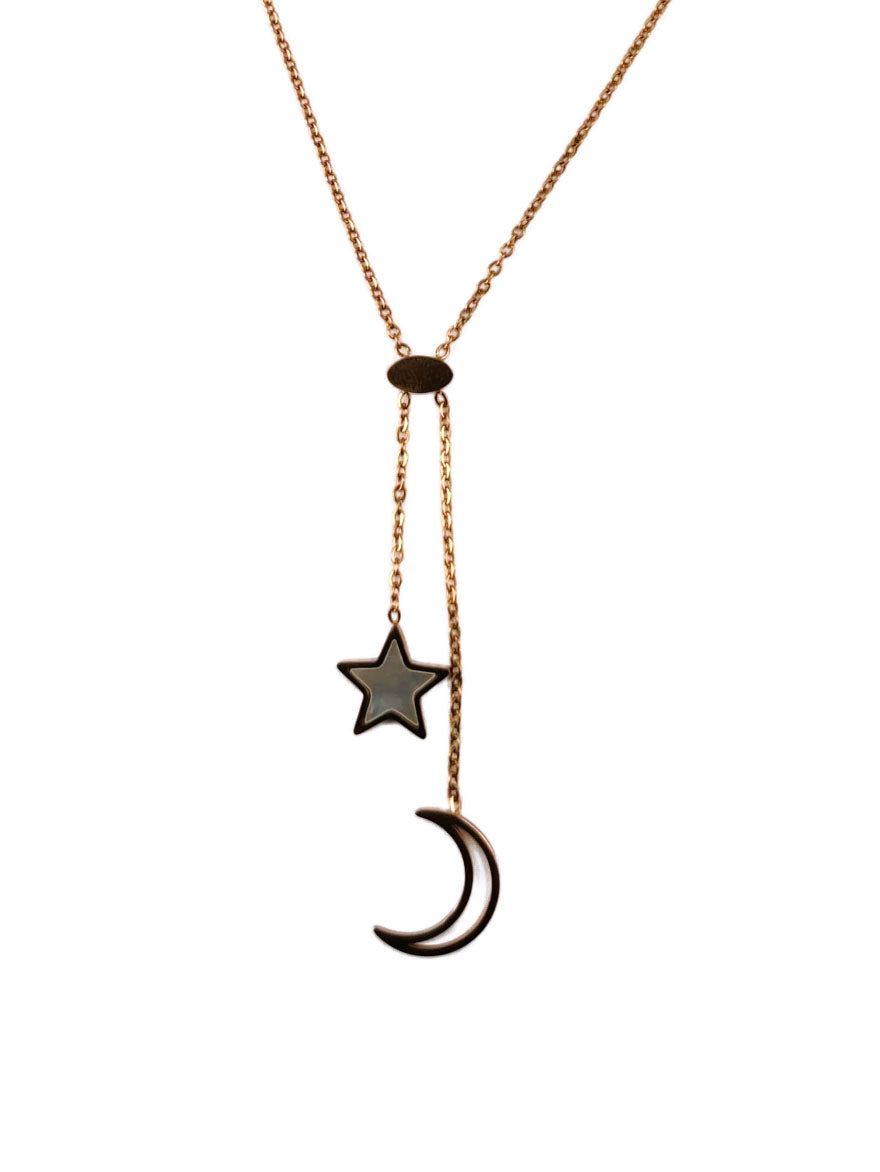 Moon & Star Charm Necklace