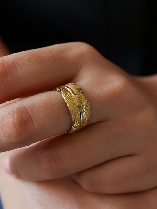 Golden Leaf Ring